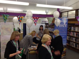 The public gives its views at the Standish Voice stall at Standish Library 50th anniversary celebrations