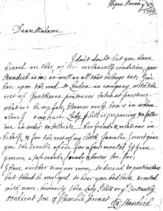 Letter from Ralph Standish, 1715