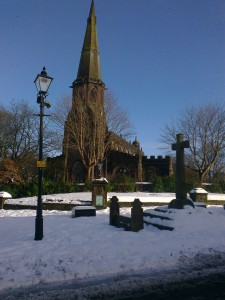St Wilfrid's in snow by Christine Williams