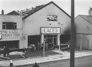 Lace's store on High Street after a fire. Submitted by Stan Aspinall