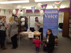 The public gives its views at the Standish Voice stall at Standish Library 50th anniversary celebrations